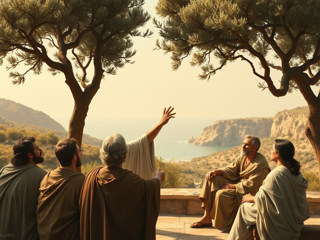 Xenophanes lehrt seine Schüler in Elea über die Natur der Götter